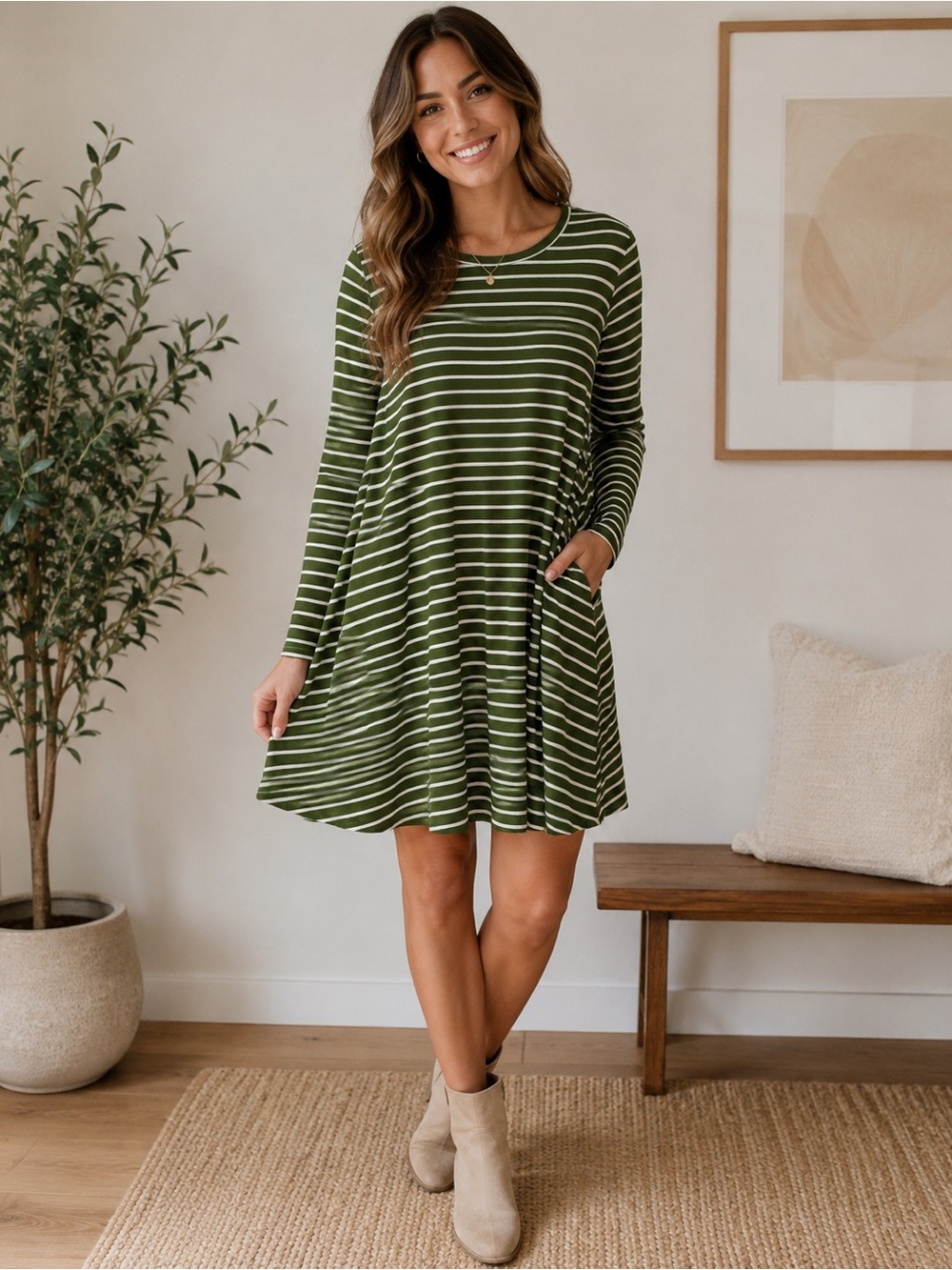 Women’s Umgee long sleeve swing dress Size Medium